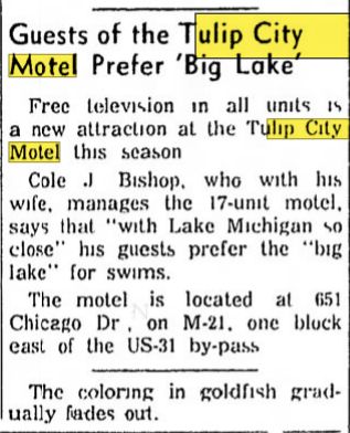 Tulip City Motel - June 1963 Article